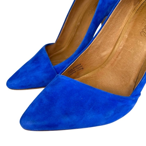 Madewell Mira Blue Suede Pointed Toe Pumps Heels Size 8.5 - Picture 5 of 10